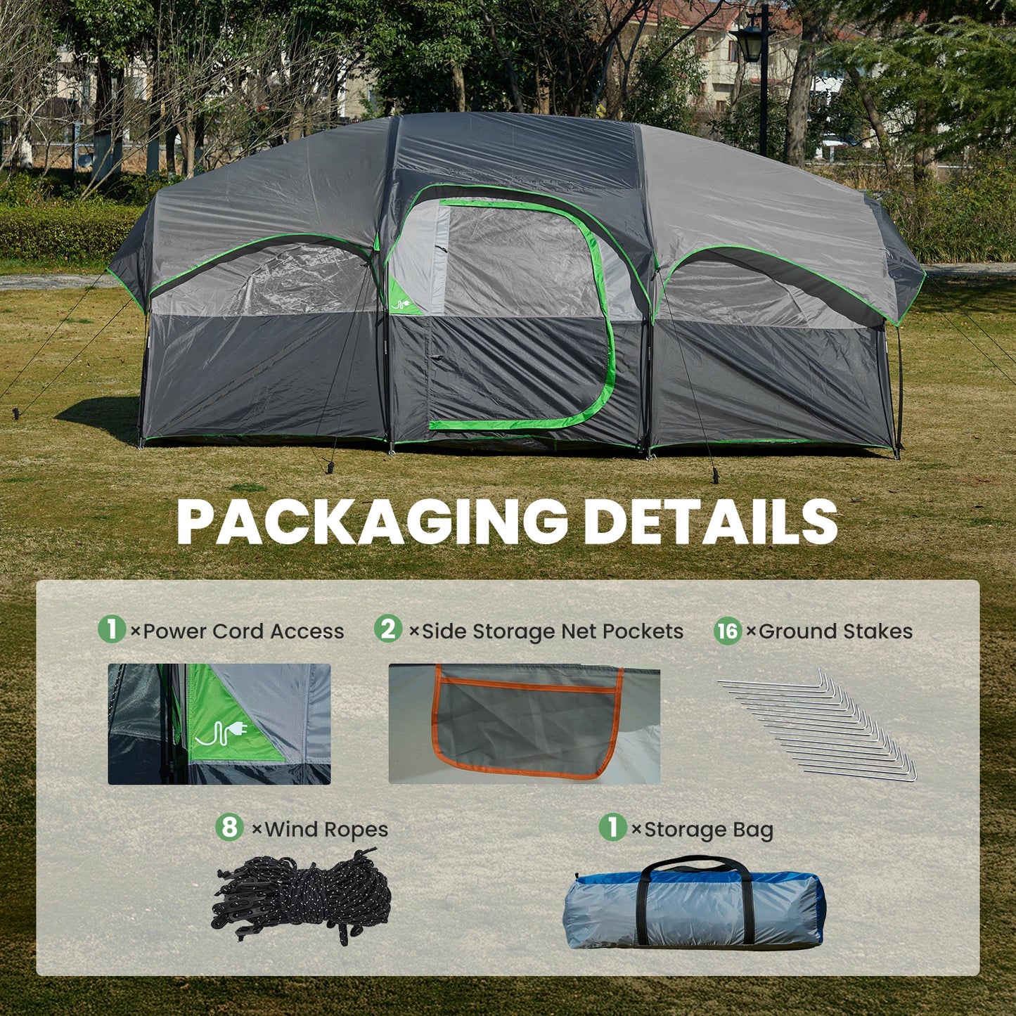 JHK Outdoor Instant Setup Waterproof Dome Tent For Family Picnics
