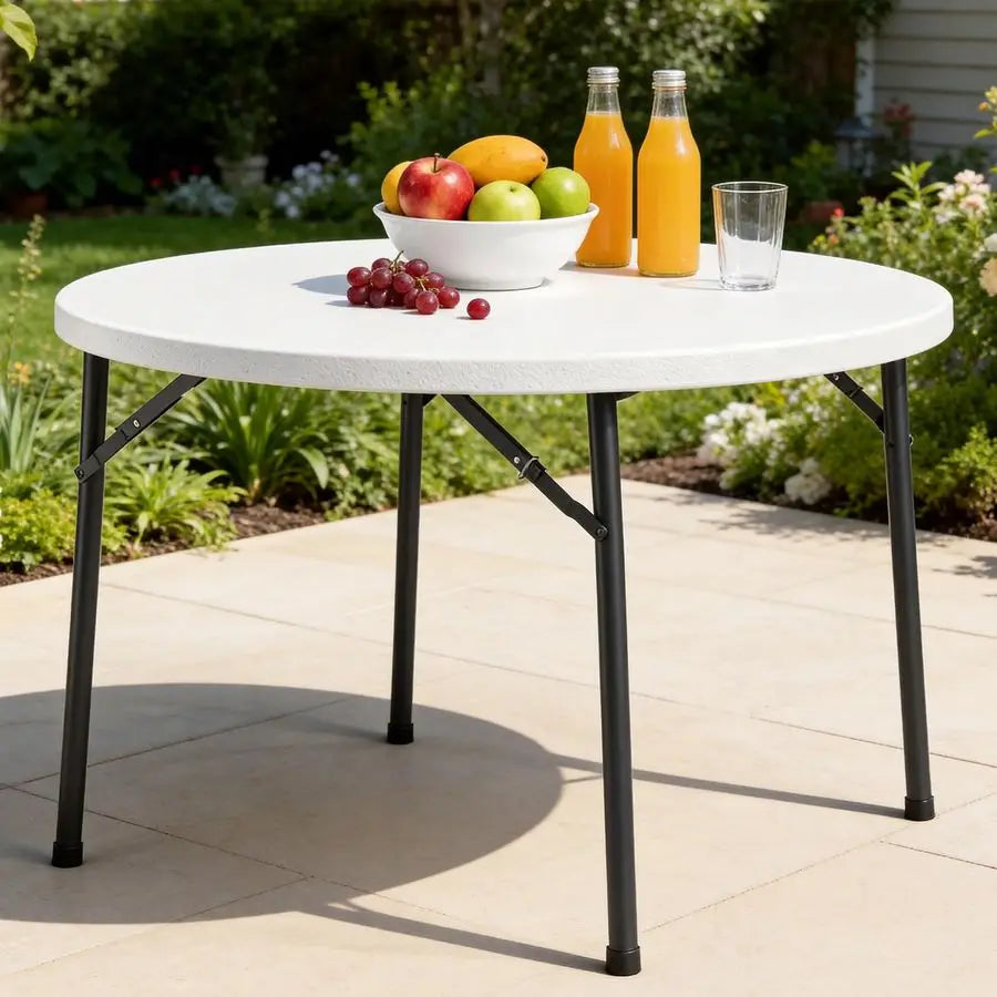 Folding Round Table Heavy Duty Plastic Banquet Table For Weddings