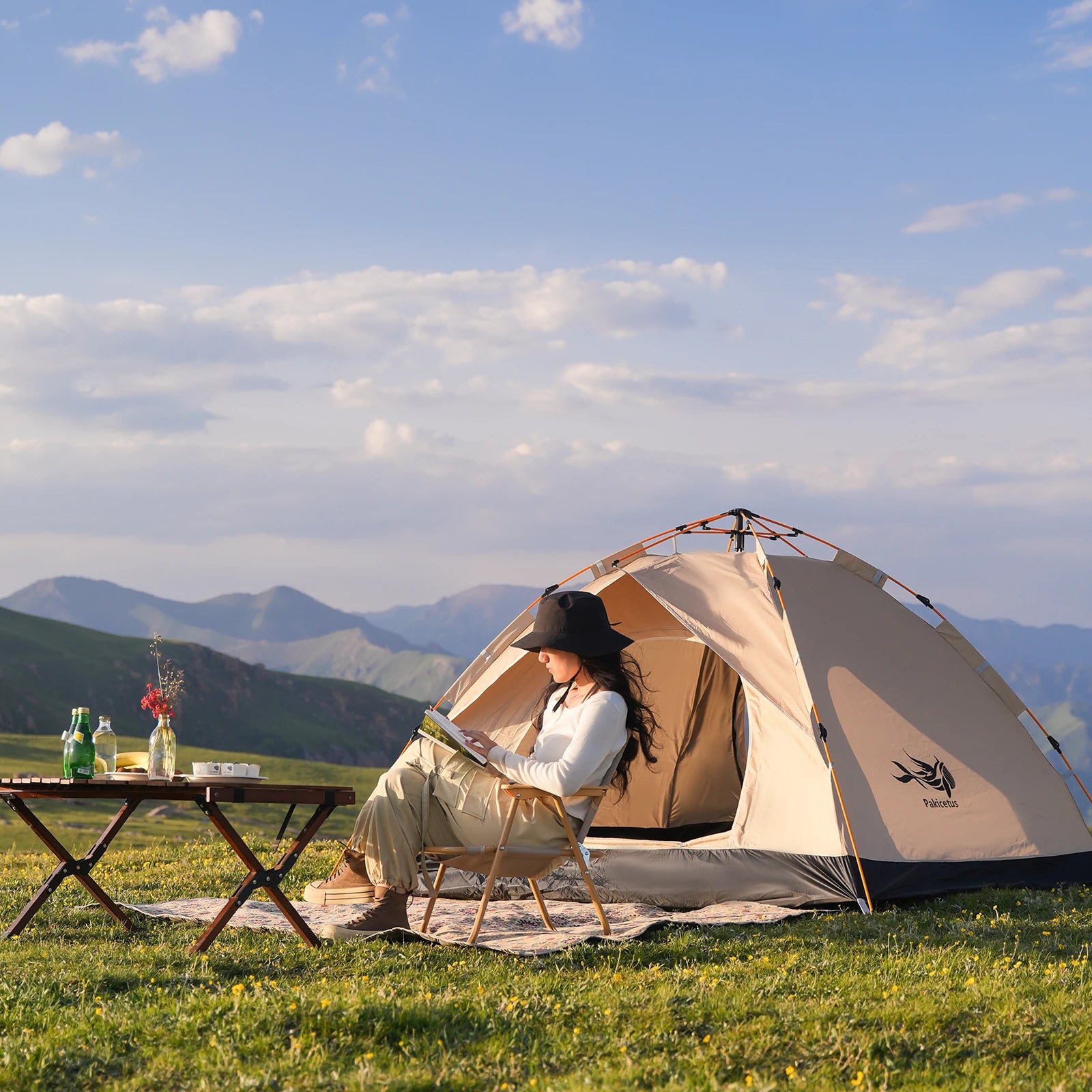 Pakicetus Instant Golden Tent Portable Sun And Rain Shelter by S And B Enterprise