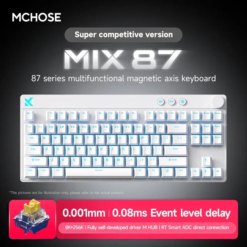Mchose Mix87 Magnetic Swtich Keyboard Wired Gaming Keyboard 8K+256K Esport 0.08ms Low Latency E-Sports Custom Gamer Accessories by S And B Enterprise
