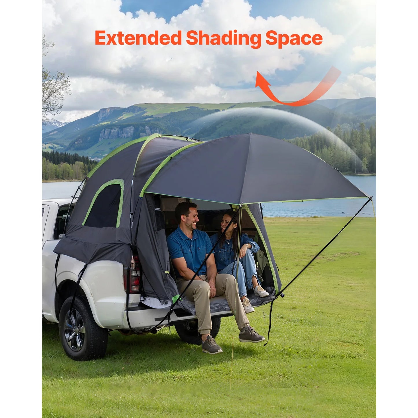 SucceBuy Pickup Truck Tent For Camping Waterproof PU2000 Expandable Awning
