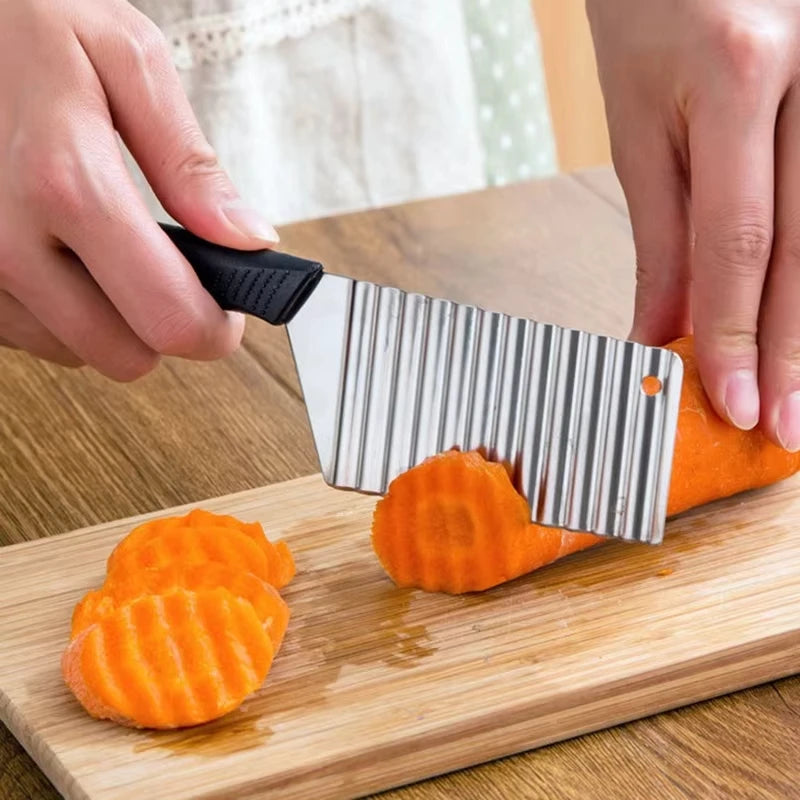 Stainless Steel Potato Chip Slicer And Wavy Crinkle Cutter French Fry Maker by S And B Enterprise