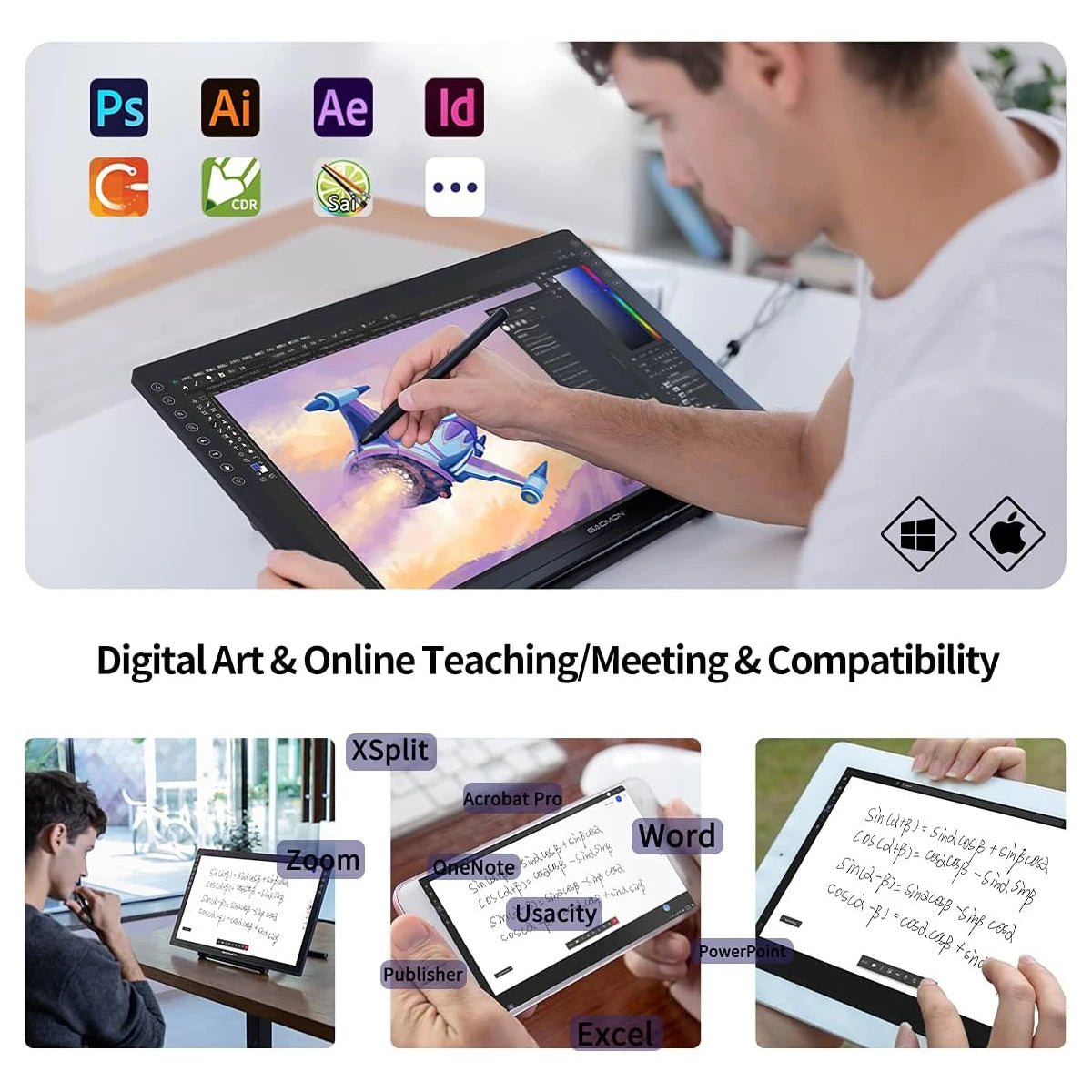 GAOMON PD2200 Pen Display With AntiGlare Screen And Adjustable Stand by S And B Enterprise