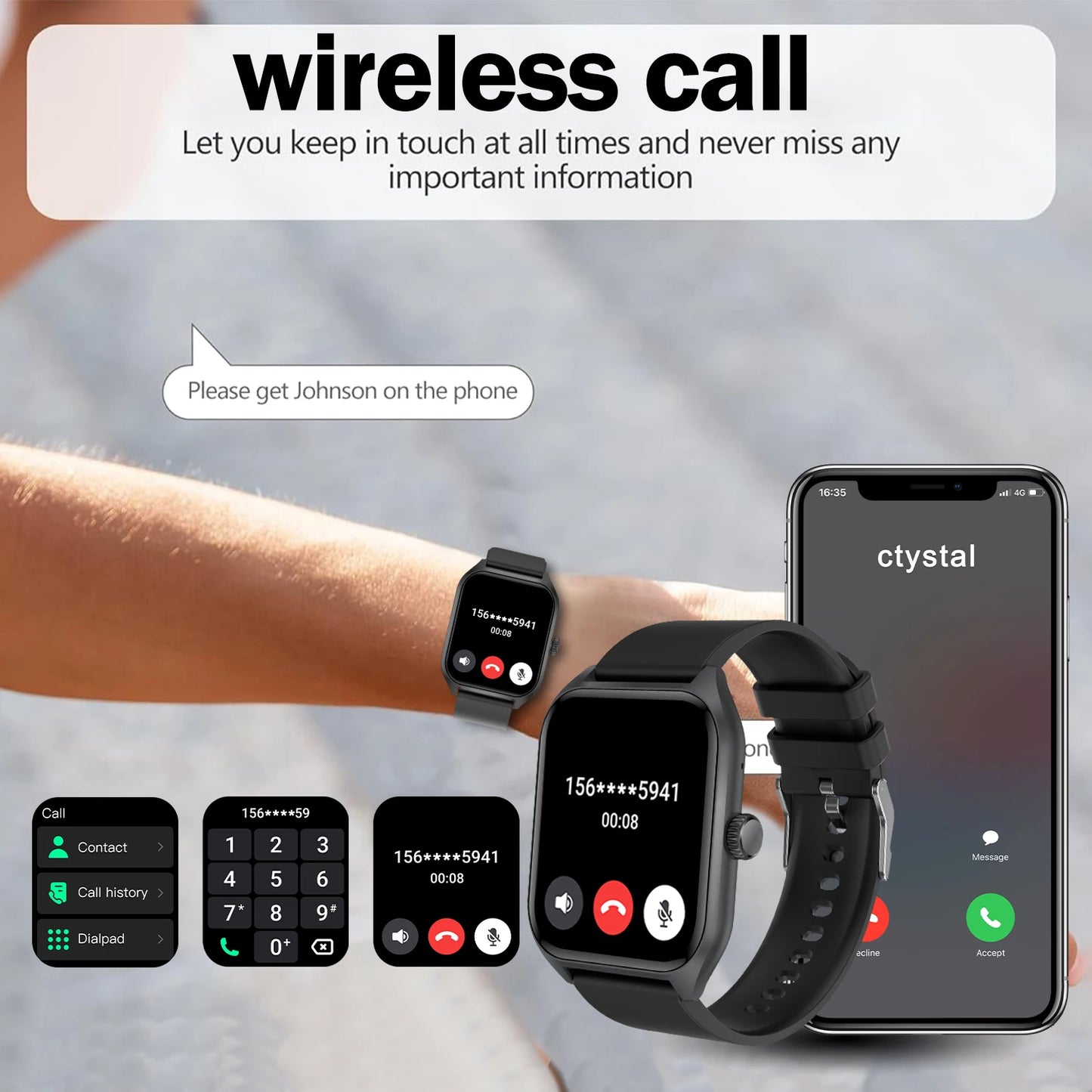 LIVLOVCP AI Voice Assistant Smart Watch Health and Fitness