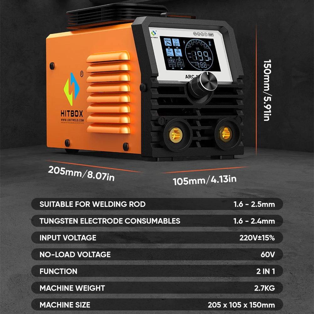 Hitbox Portable Mma Arc Welding Machine With Led Display