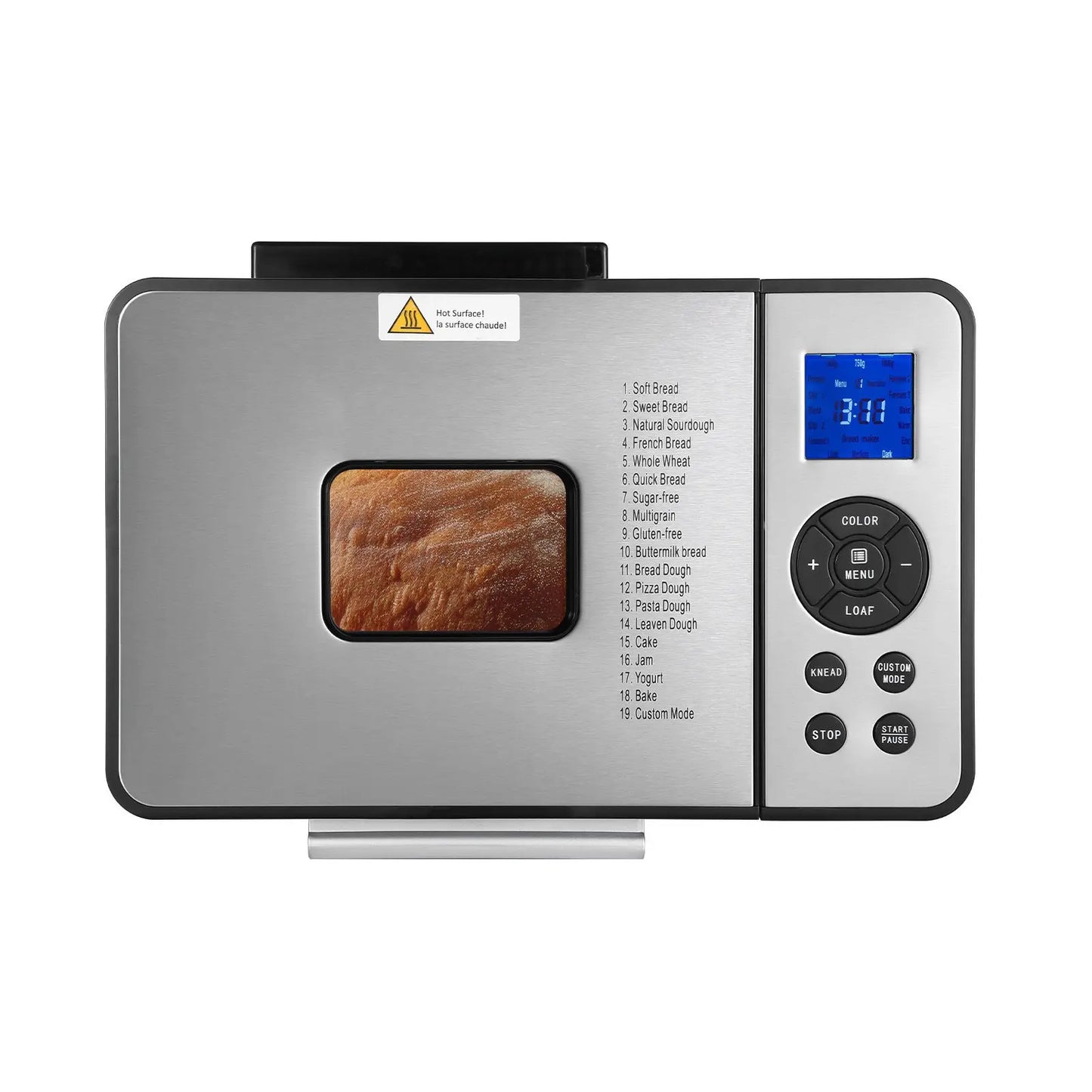 Bread Maker, 19-in-1 2LB Dough Machine, Nonstick Ceramic Pan Automatic Breadmaker with Gluten Free Setting, Whole Wheat Bread Making, Digital, Programmable, 3 Loaf Sizes, 3 Crust Colors by S And B Enterprise