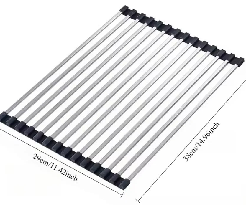 Stainless Steel Dish Drying Rack With Draining Basket by S And B Enterprise