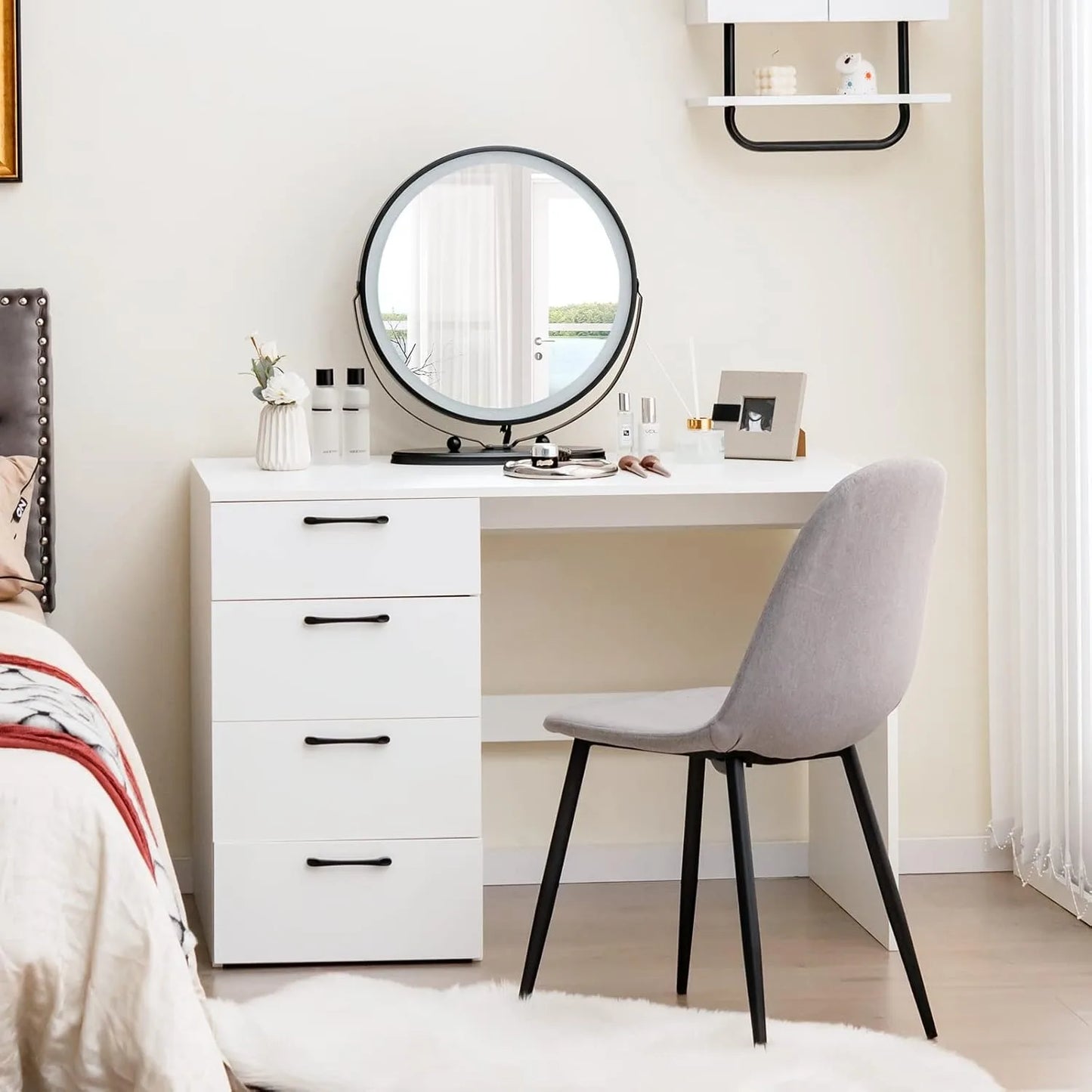 XIUWO Desk With Four Drawers Modern Writing Station by S And B Enterprise