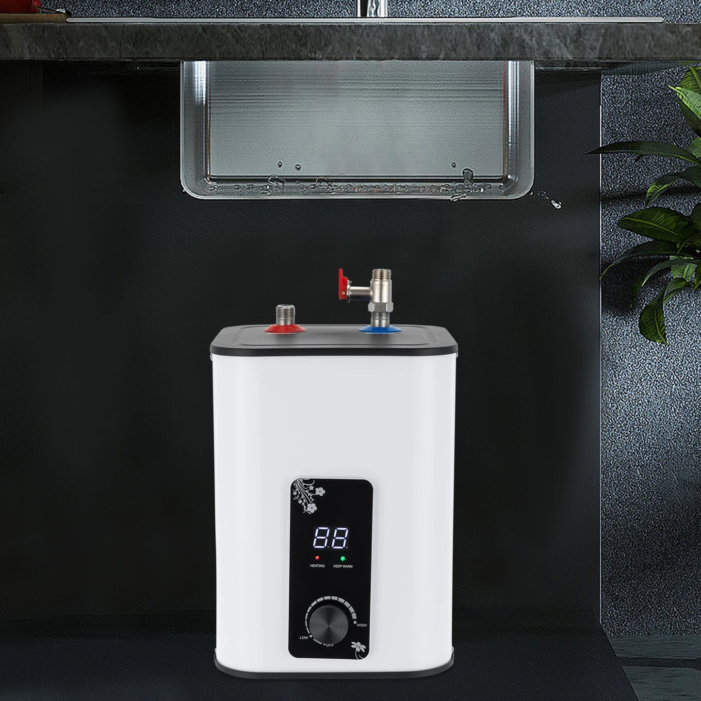 Sweetmile Electric Mini Tank Water Heater Rectangular Instant Hot Water