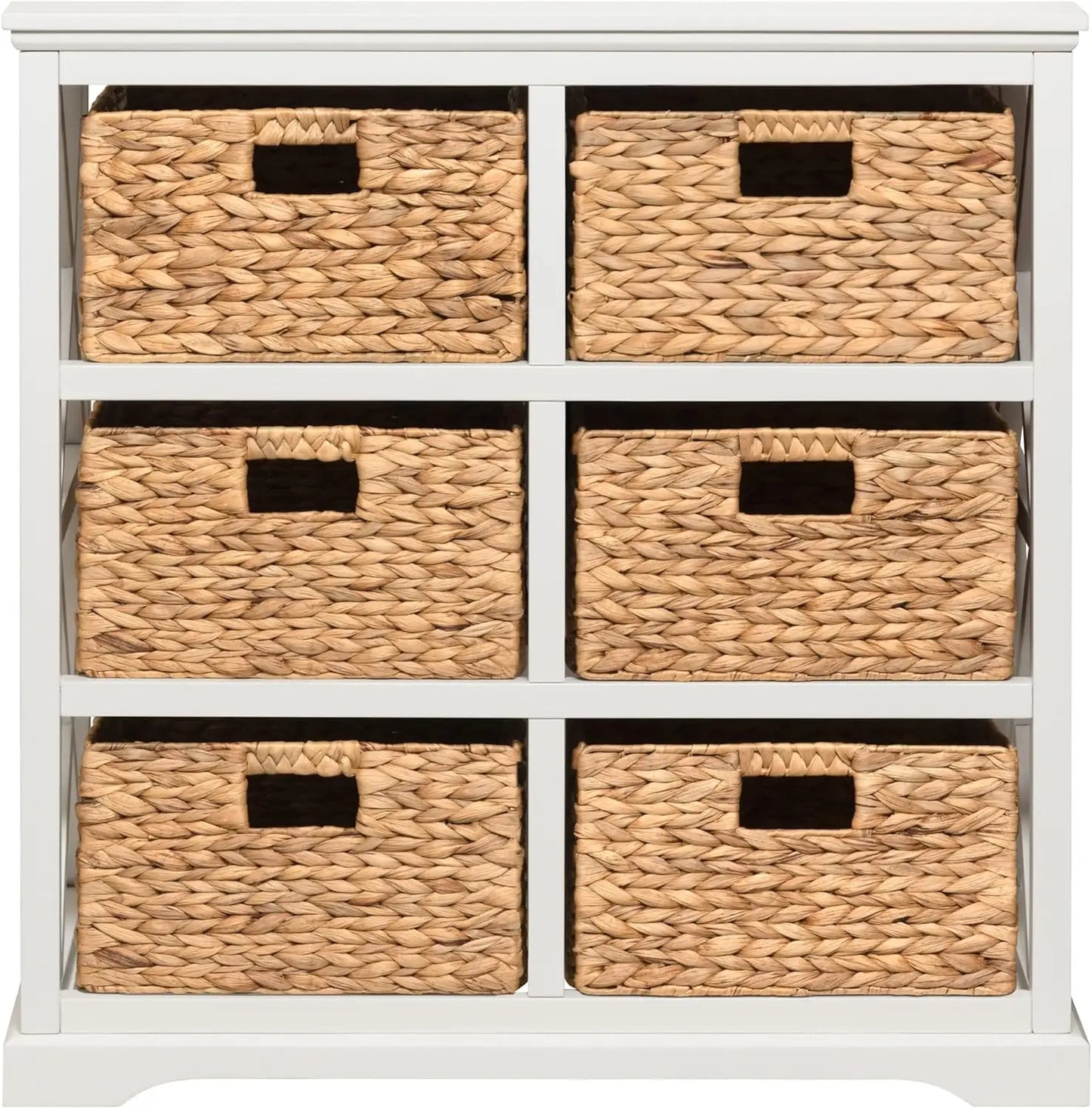 XMSJ Hampton Meadows 3-Tier X-Side End Storage Cabinet With Baskets