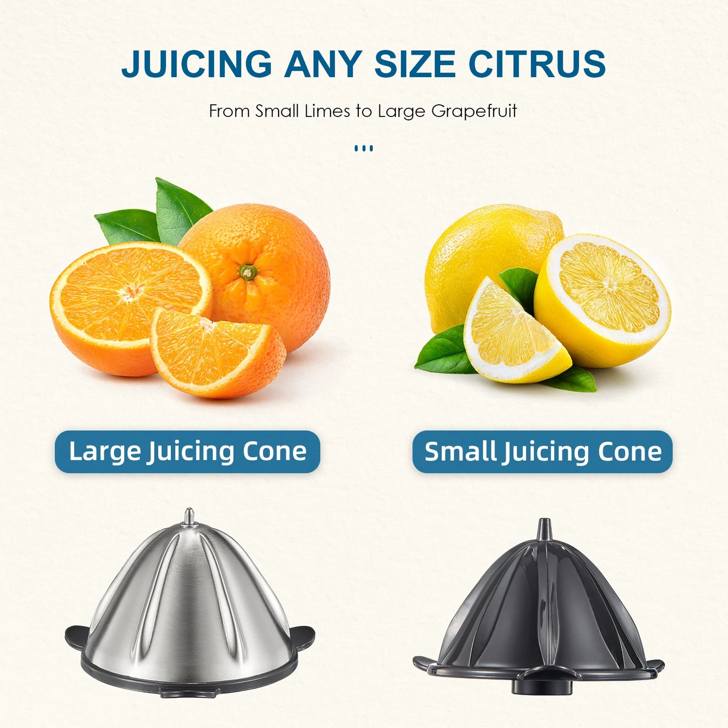 Electric Citrus Juicer Die Cast Zinc Shell With Two Cones by S And B Enterprise