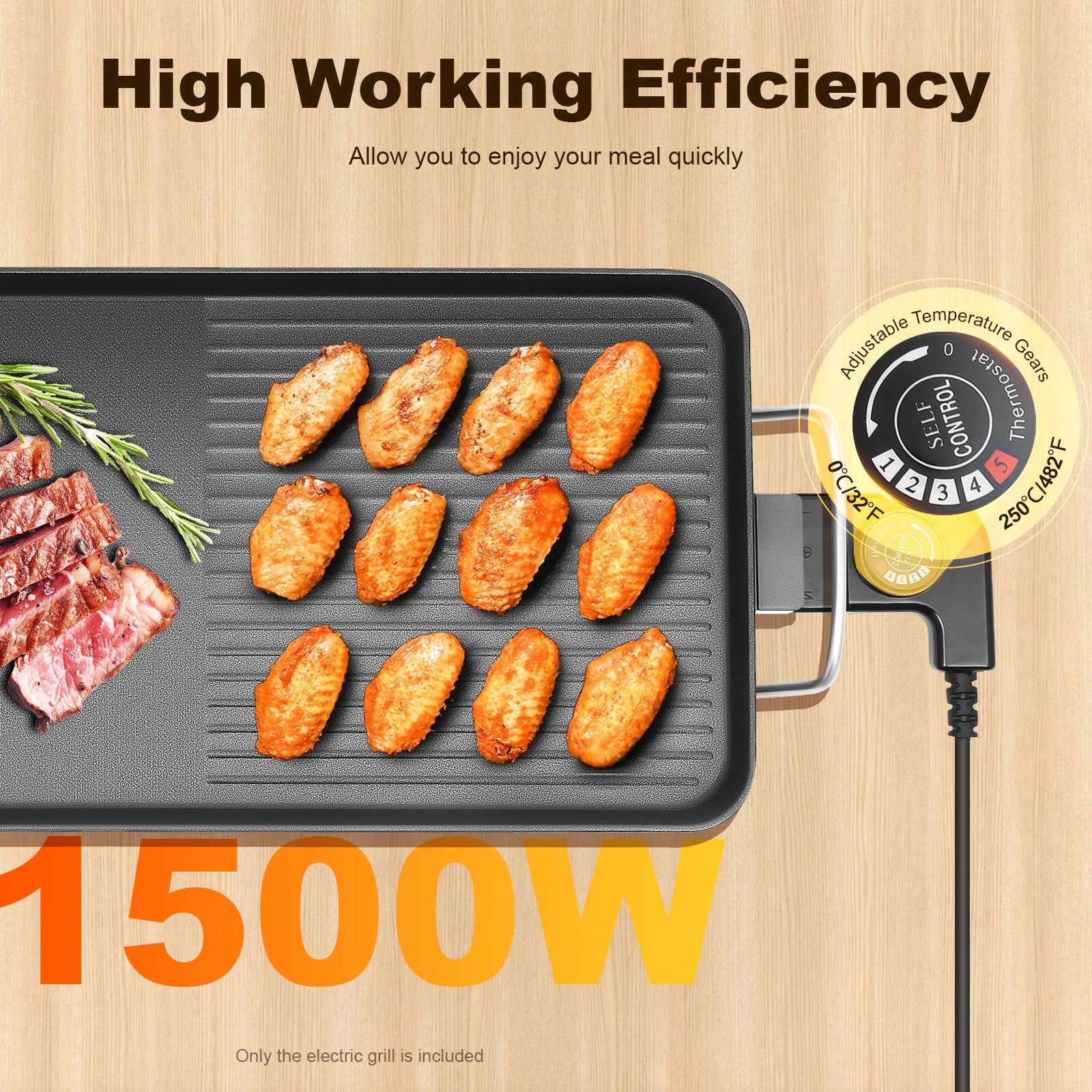 Electric Griddle Grill 1500W Nonstick Aluminum Indoor Outdoor by S And B Enterprise