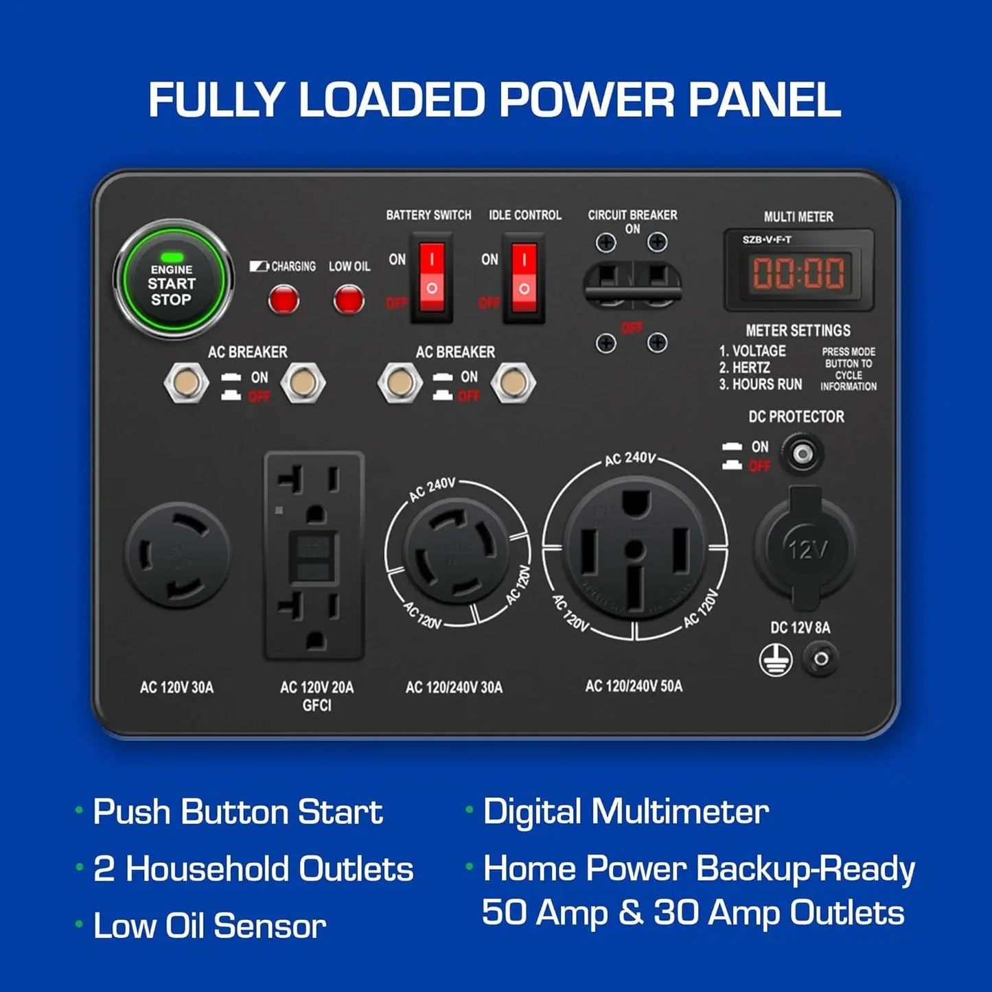 XP13000EH Dual Fuel Portable Generator Gas and Propane Electric Start