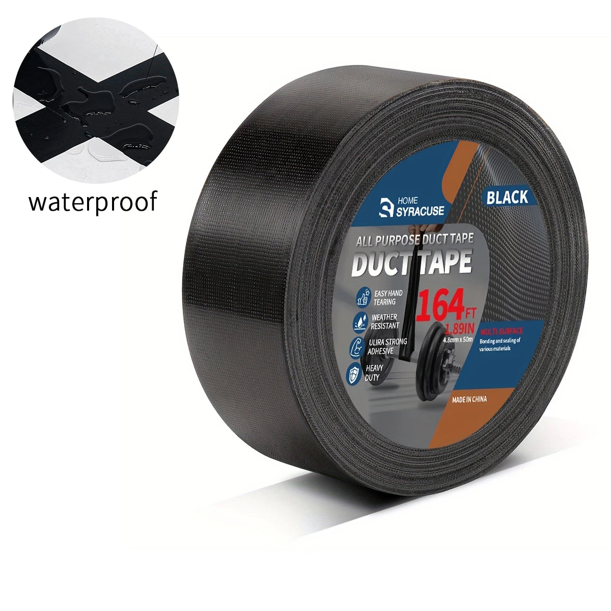 NONEDIY Black PVC Fabric Duct Tape For Repairs And Fastening