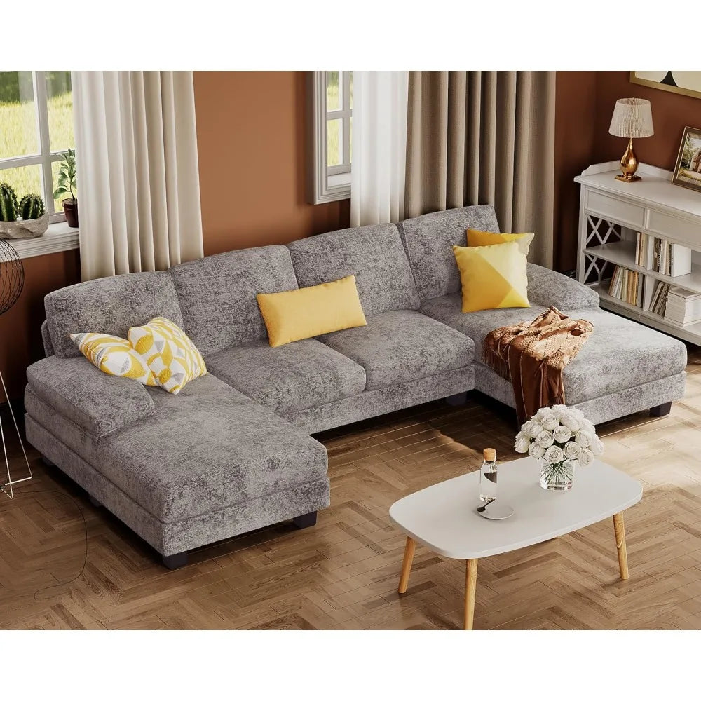 U Shaped Sectional Sofa With Double Chaise Living Room Couch
