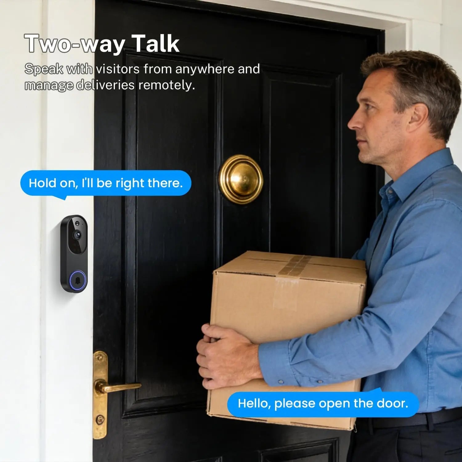 Wireless Video Doorbell With Two-Way Audio And AI Motion Detection by S And B Enterprise