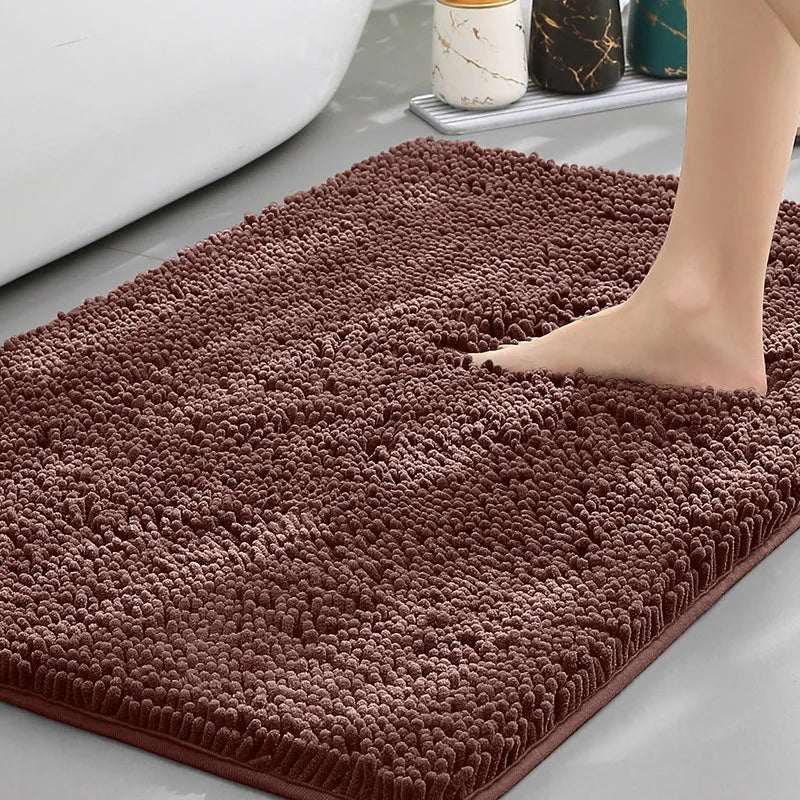 XM-Luvetoria Ultra Soft Chenille Bath Mat Super Absorbent Machine Washable