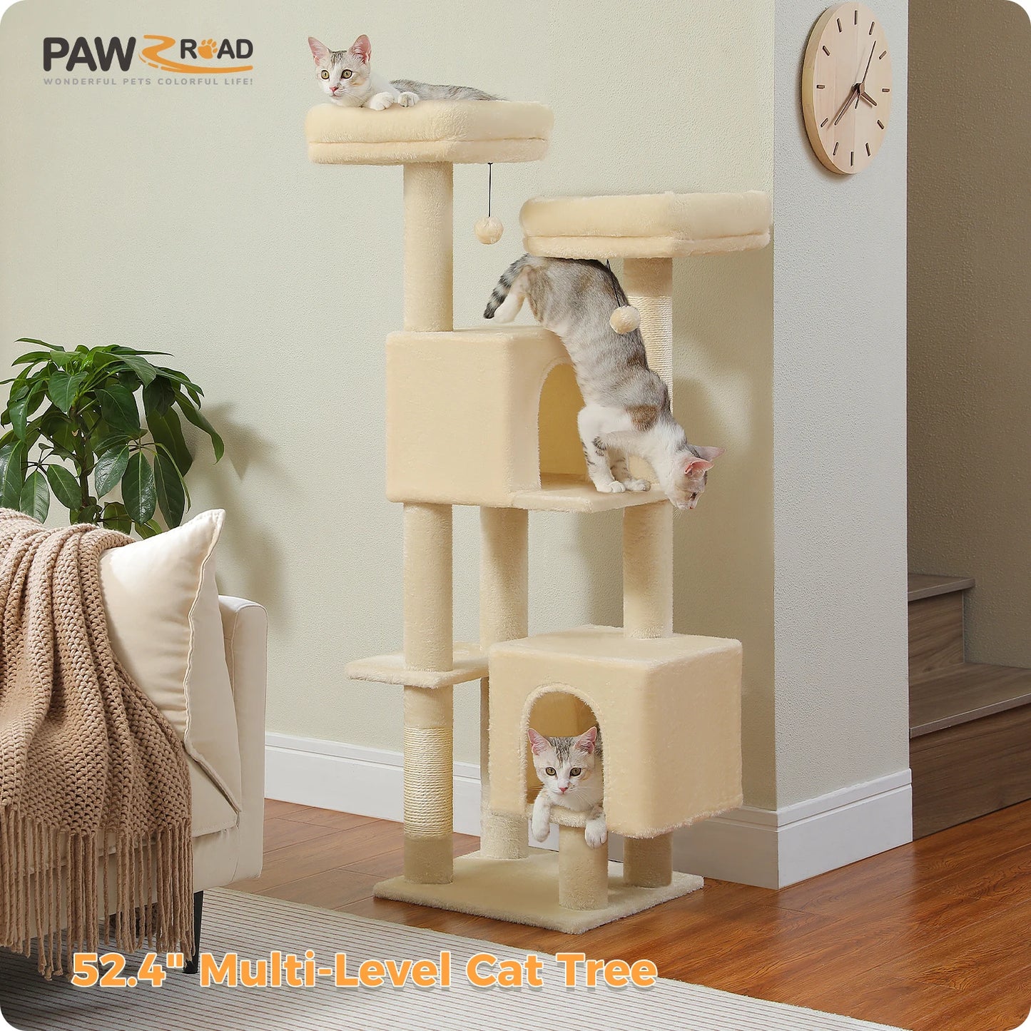 PAWZ Road Cactus Cat Tree Indoor Cat Tower Scratching Posts