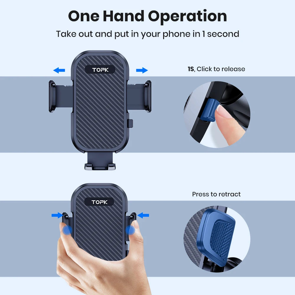 TOPK Universal Car Phone Holder Mount Air Vent Cradle For Hands Free