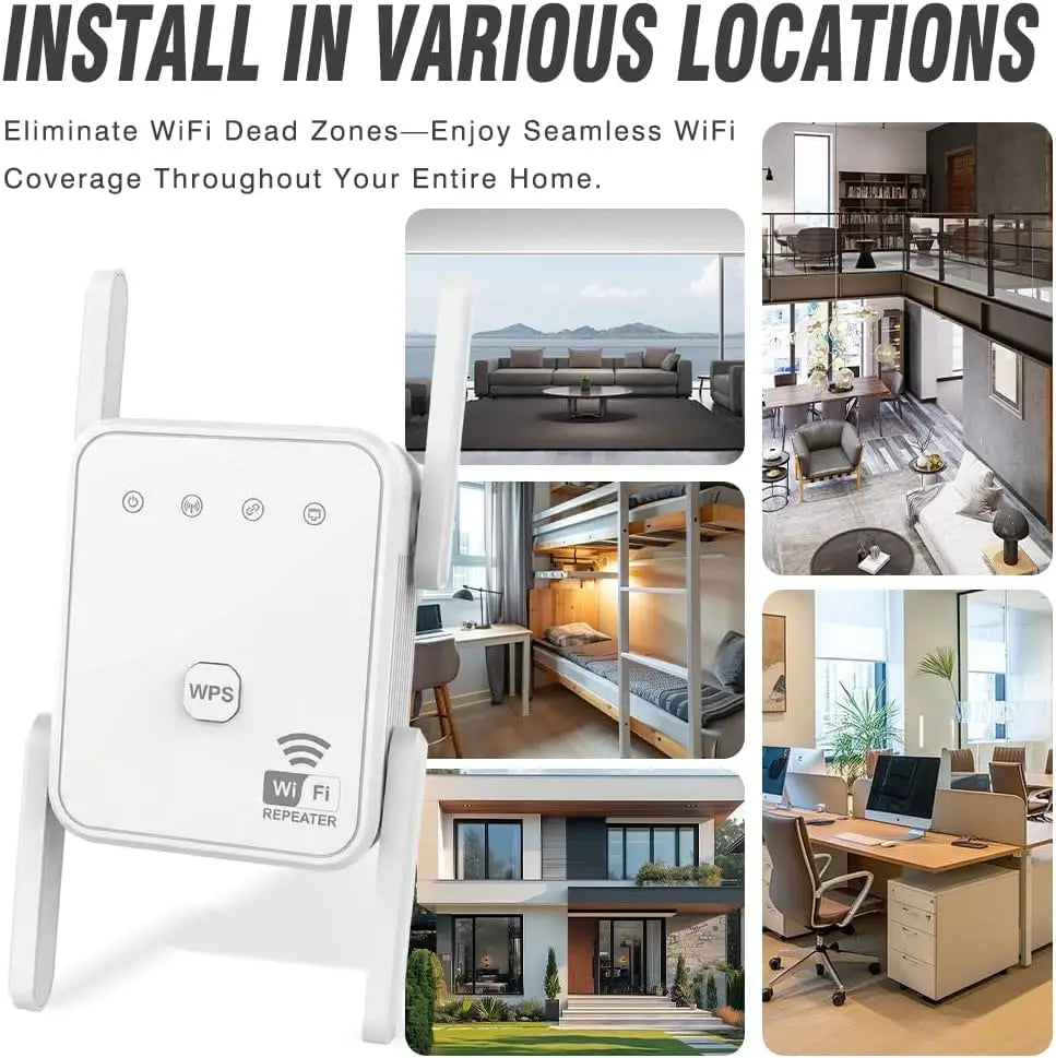 White wall-plug WiFi repeater with two antennas, 300Mbps, 2.4GHz, AP mode and Ethernet port