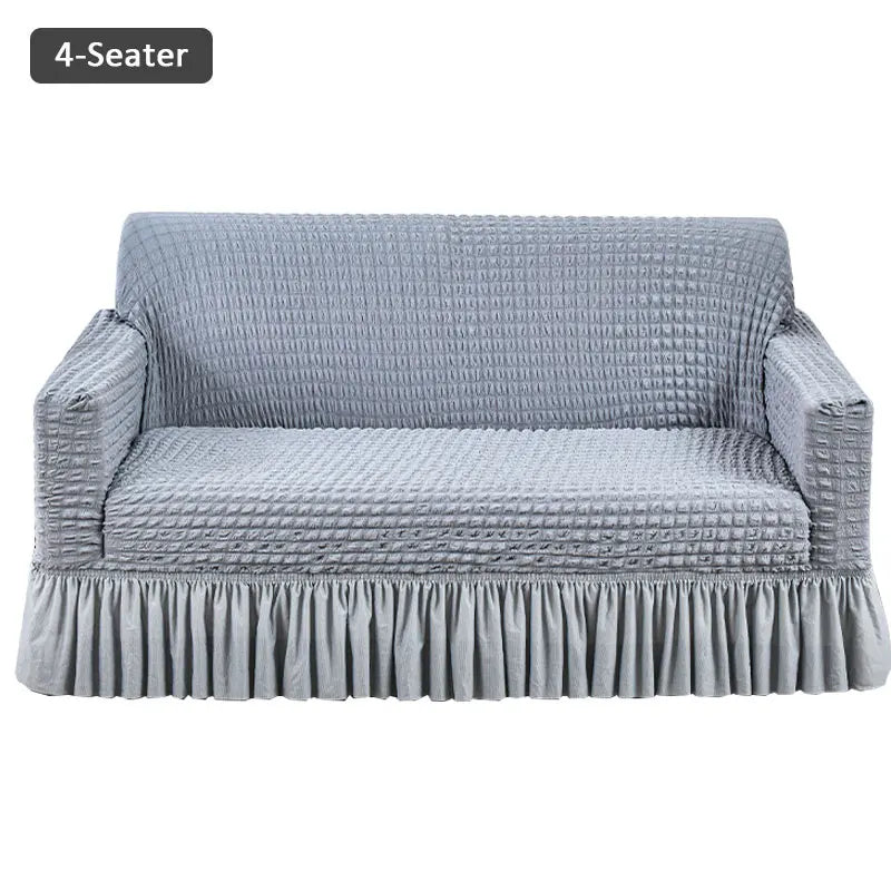 NONECN Seersucker Sofa Cover Stretch Slipcover Anti Dirt Living Room