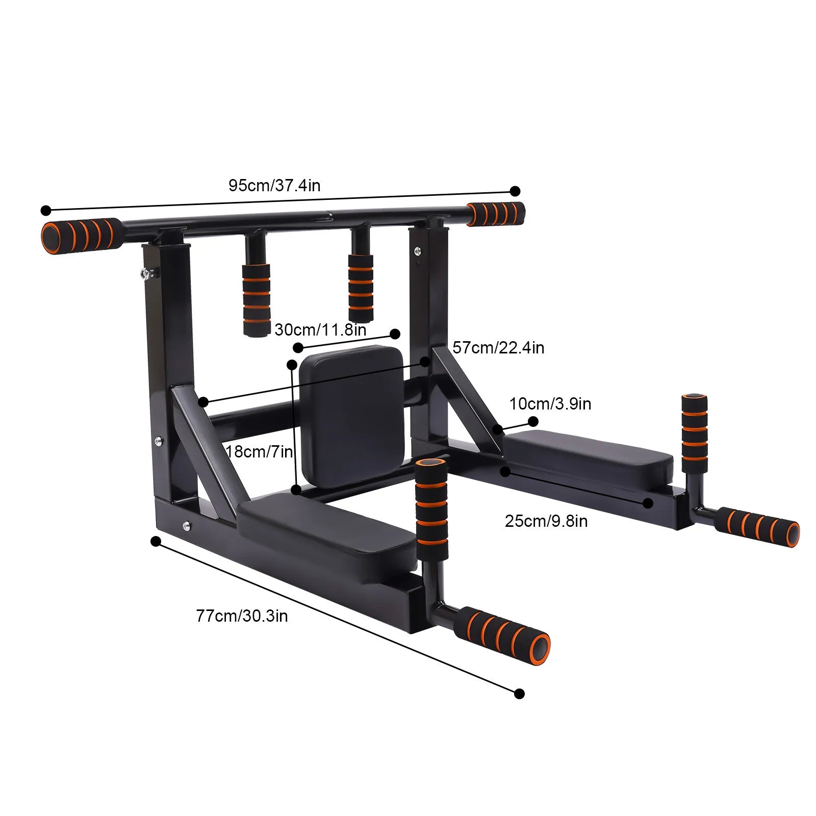 Pull Up Bar, Raise Dip Station Vertical Knee Exercise Equipment, Home Wall-Mount Dip Stand, 200kg Capacity Multi-functional by S And B Enterprise