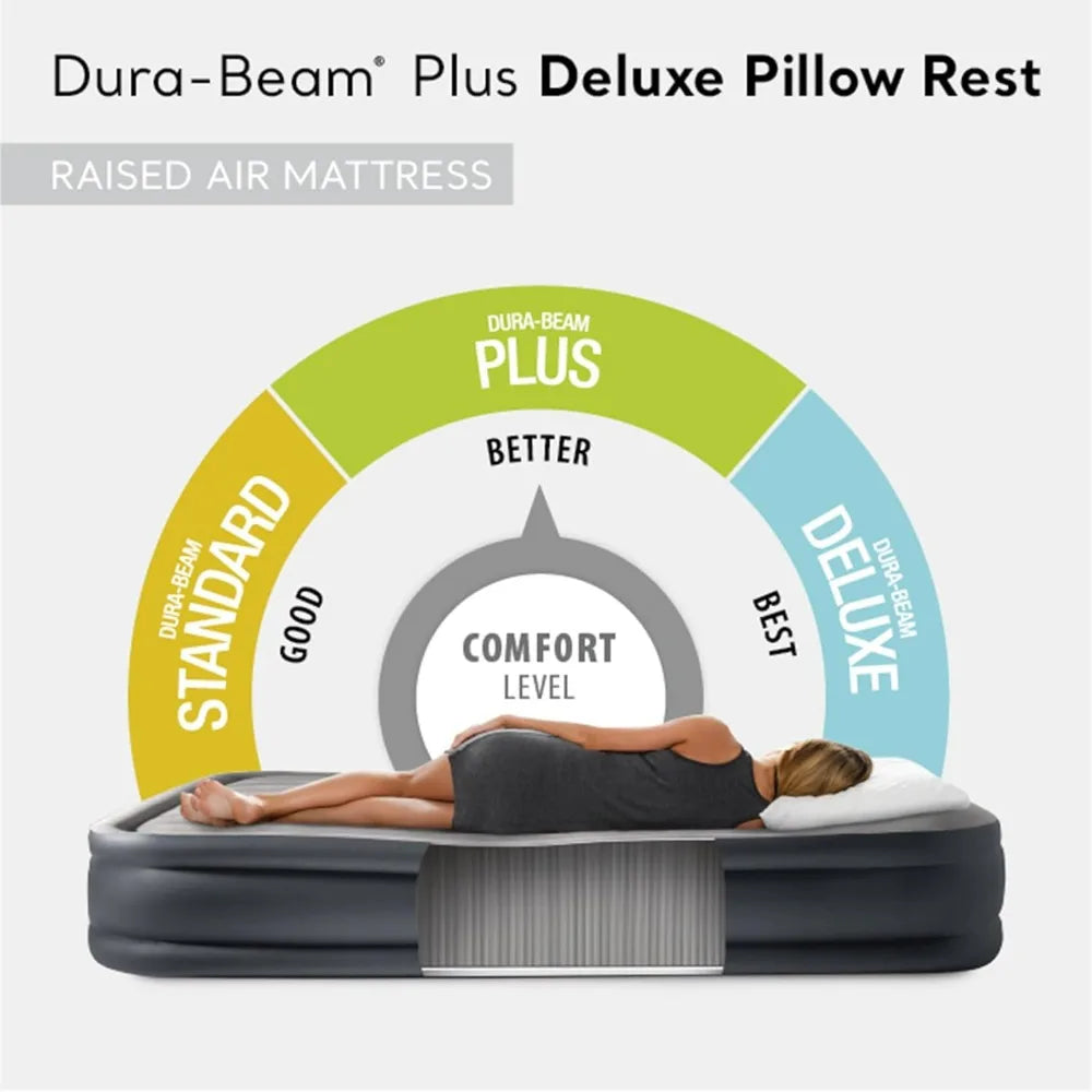Intex Twin Air Mattress With Built In Pump Portable Bed