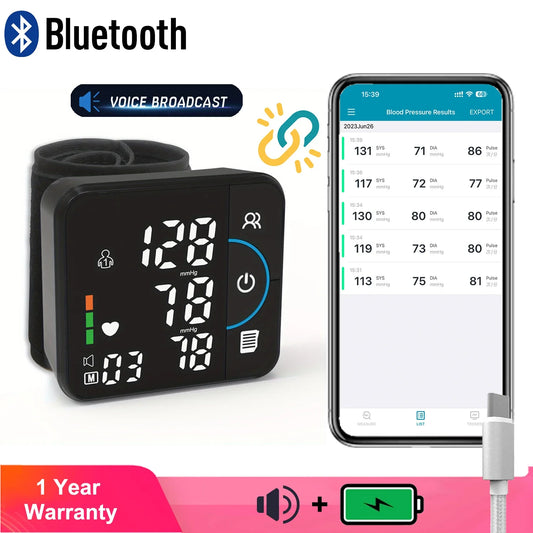 Schbit Portable Wrist Blood Pressure Monitor For Precise Health Monitoring