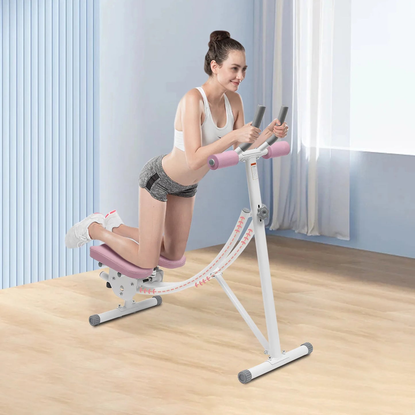 Ab Workout Machine Adjustable Ab Trainer Abdominal Trainer Foldable Ab Crunch Machine for Home Gym,Load 440 LBS