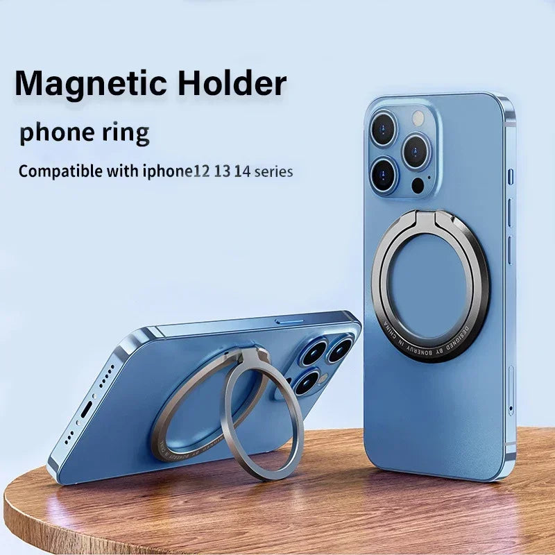 Magnetic Ring IPhone Holder For MagSafe Removable Grip Stand for iPhone Support Portable Mobile Phone Magnet Foldable Bracket by S And B Enterprise