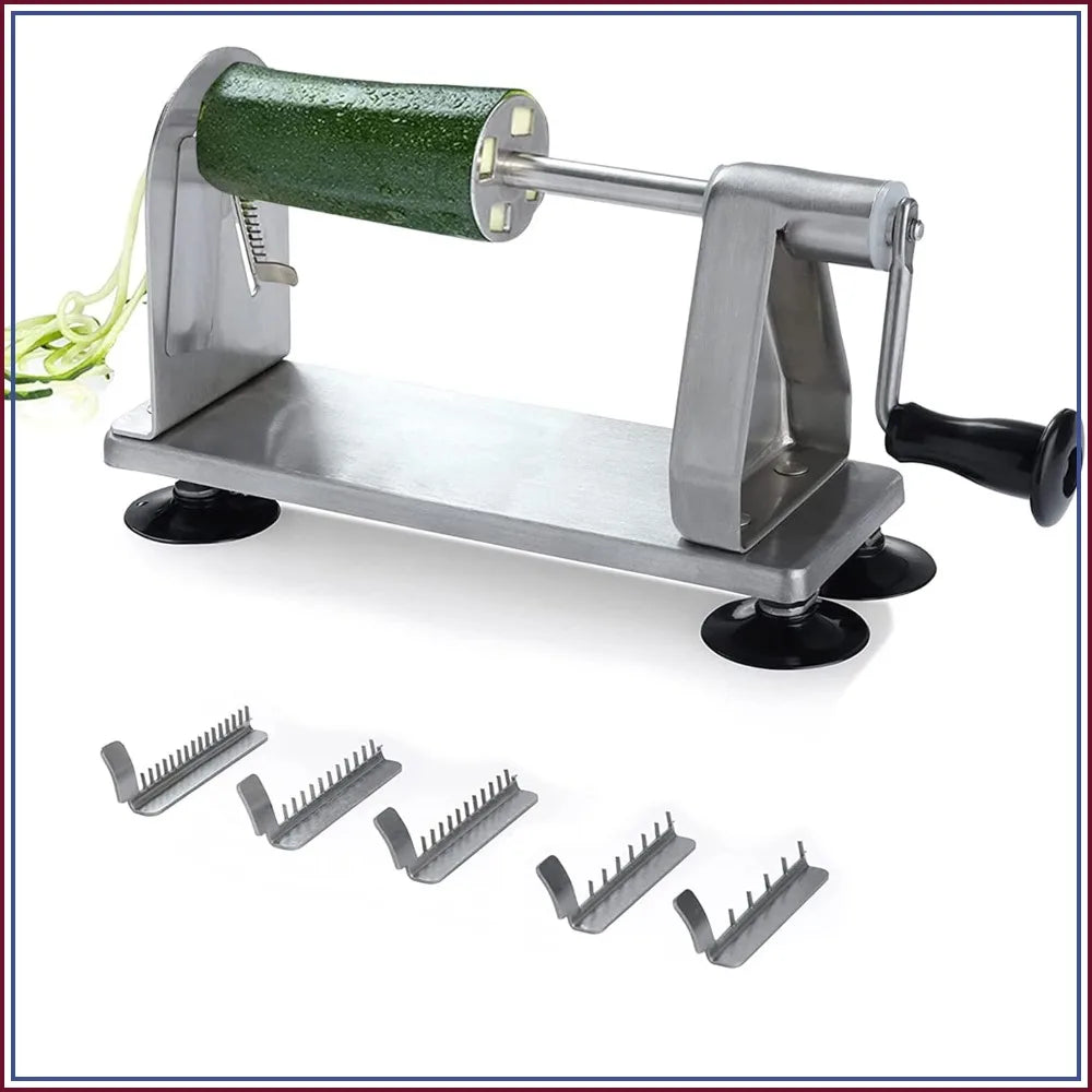 Stainless Steel Vegetable Spiralizer With 5 Blades Zucchini Noodle Maker by S And B Enterprise