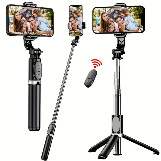 Retractable Selfie Stick Floor Tripod For Live Streaming With Remote by S And B Enterprise