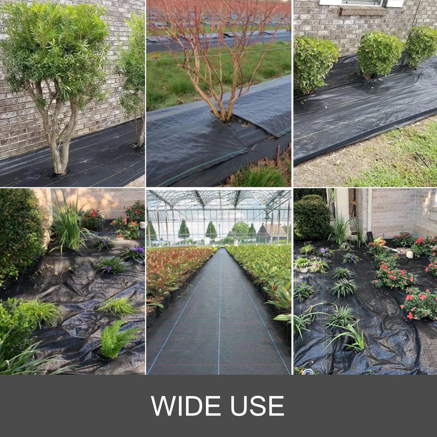 SucceBuy Landscape Fabric 1.5oz Weed Barrier Ground Cover For Gardens