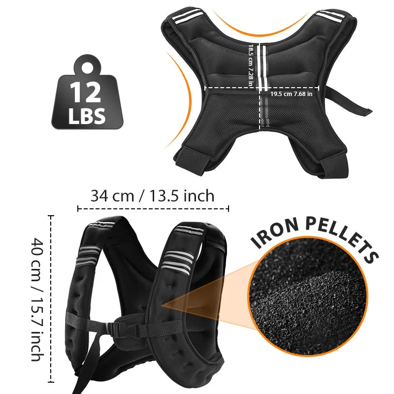 Weighted Vest With Reflective Stripe For Training And Running by S And B Enterprise