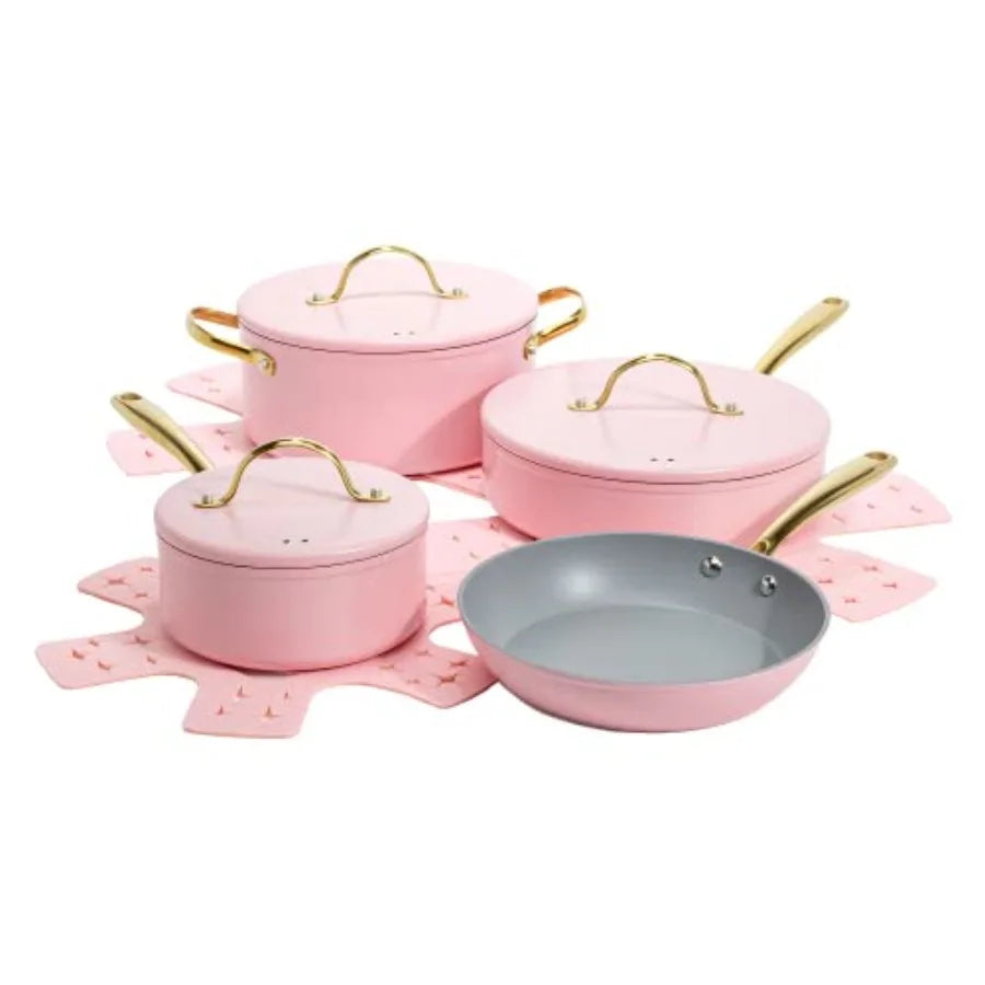 YAO HUI HUANG Nonstick 10-Piece Cookware Set With Lids