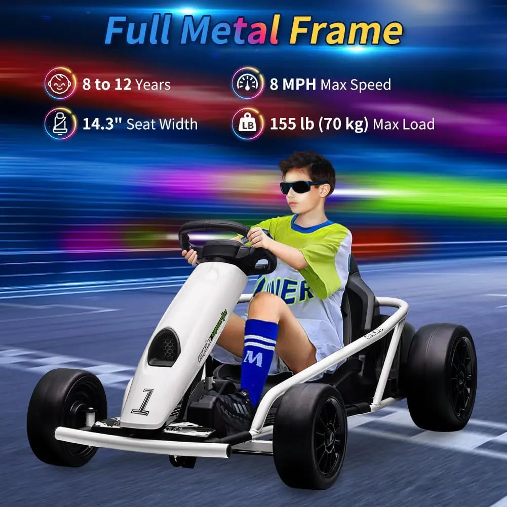 HiMISSE Premium Ride On Go Kart 24V Dual 300W Motors
