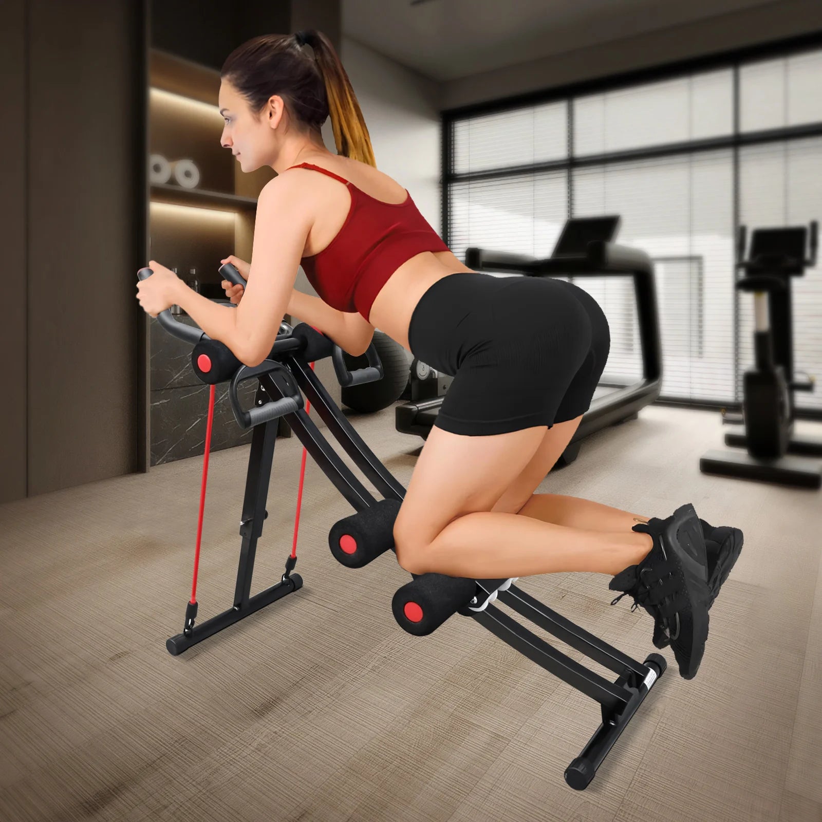 GIKPAL Foldable Ab Machine Ab Workout Equipment for Home Gym,Core & Abdominal Trainer Fitness Equipment Max 440lbs LCD Display by S And B Enterprise