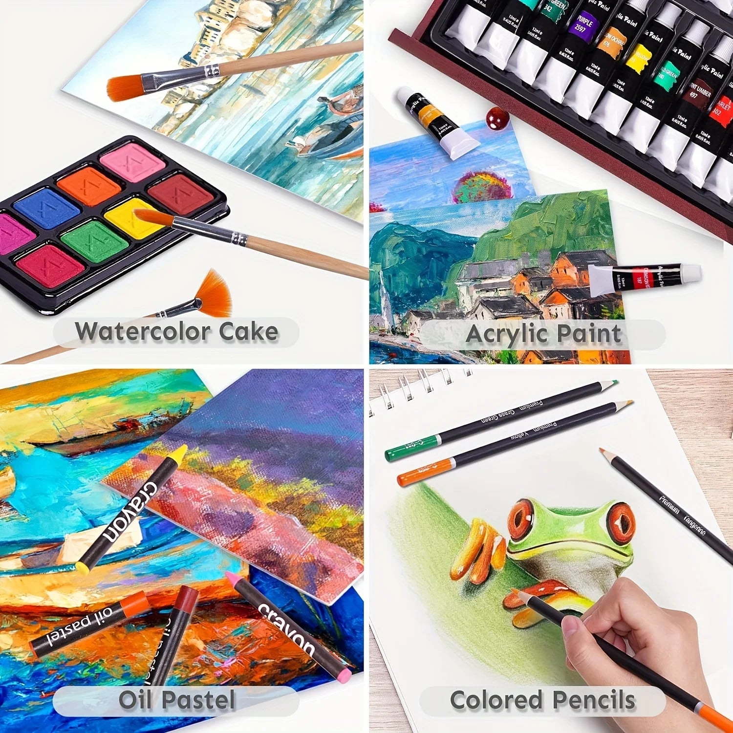 146 Piece Luxury Art Kit for Professionals With Crayons Pencils by S And B Enterprise