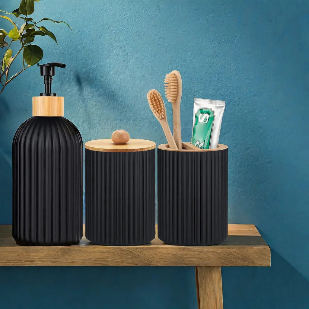 Bathroom Countertop Hand Soap Dispenser And Cotton Ball Organizer