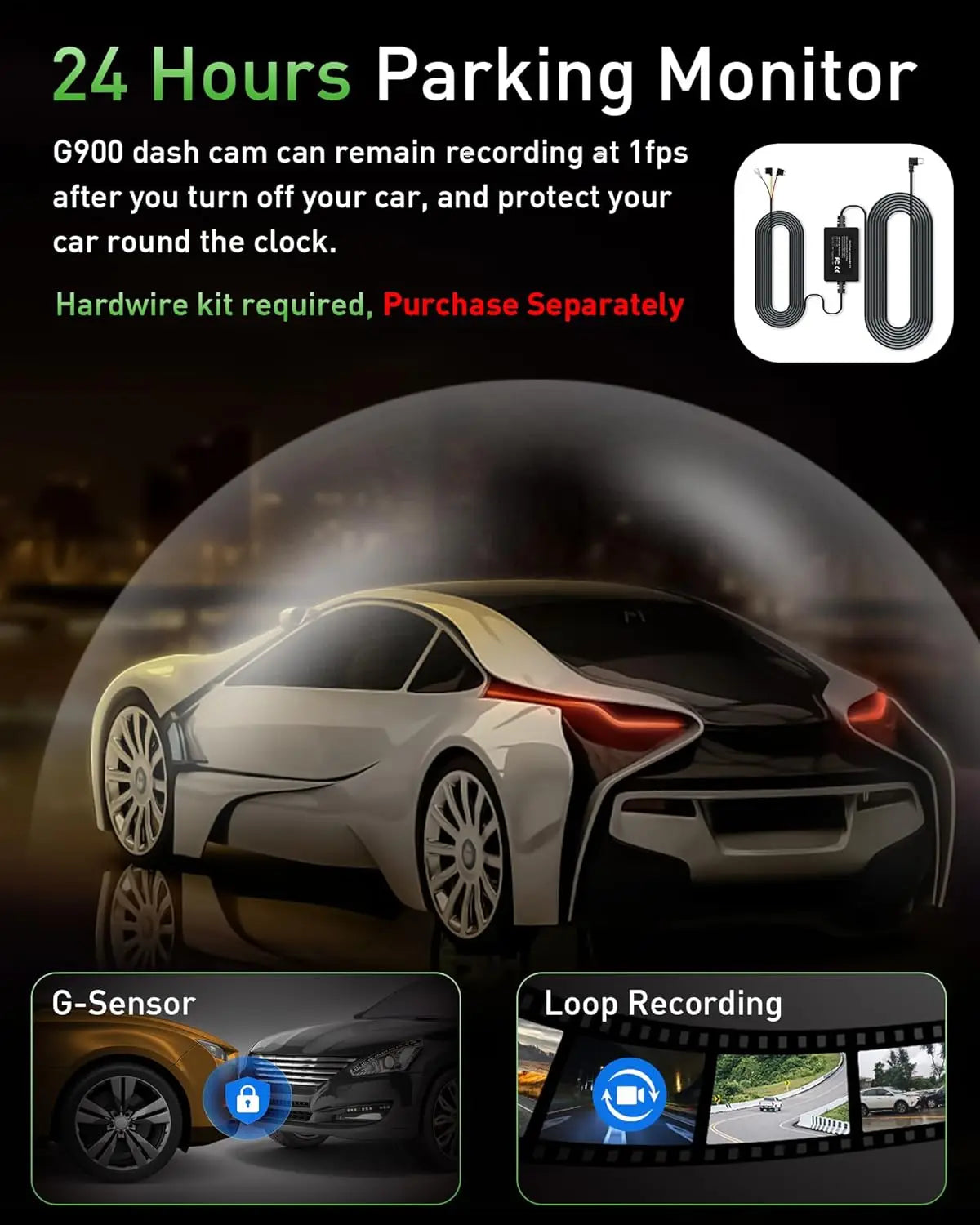 4K And 1080P Dual Dash Camera With WiFi Night Vision