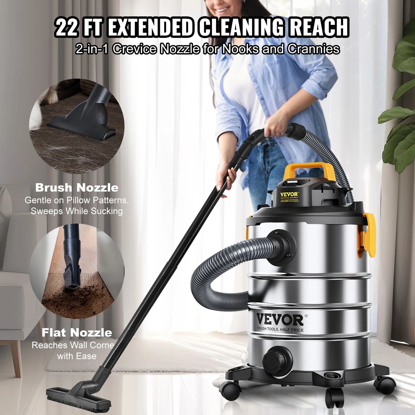 SucceBuy Wet Dry Shop Vacuum Powerful Suction For Carpets And Pet Hair by S And B Enterprise