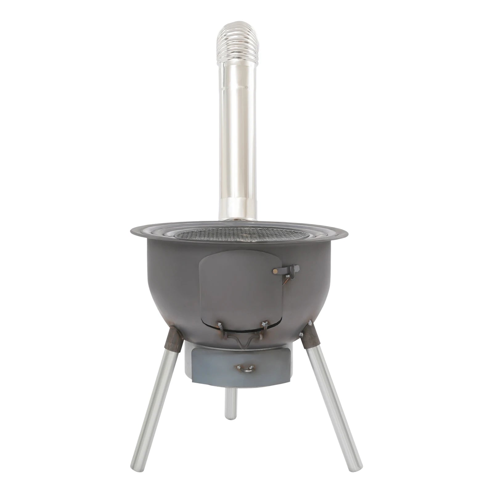 Portable Camping Wood Stove Multifunction Fire Pit with Grill Grate 3 Pot Rings Ash Tray for Outdoor Picnic Backyard BBQ Heating by S And B Enterprise