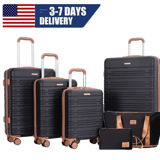 Tripcomp Six Piece Luggage Set With Spinner Wheels TSA Lock by S And B Enterprise