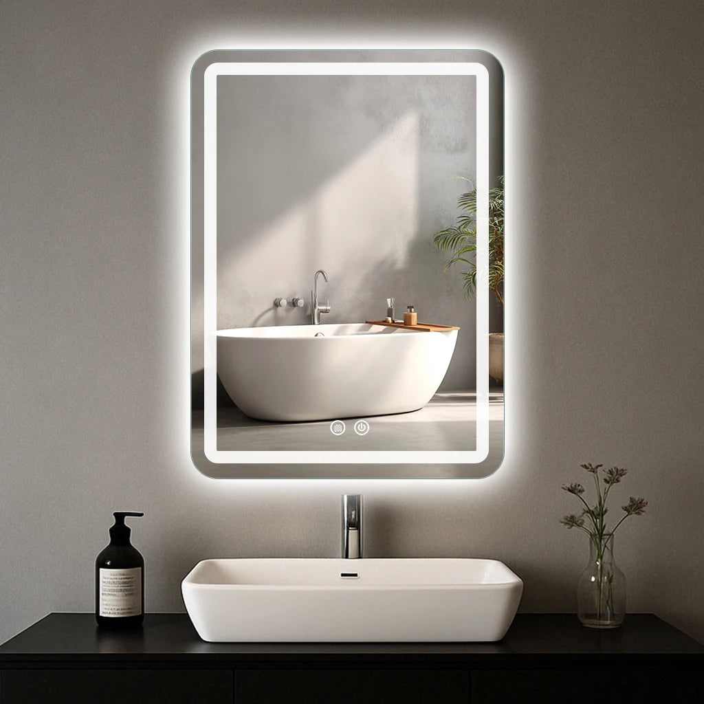 MYGIIVOVO LED Backlit Fogless Wall Mounted Vanity Mirror Demister