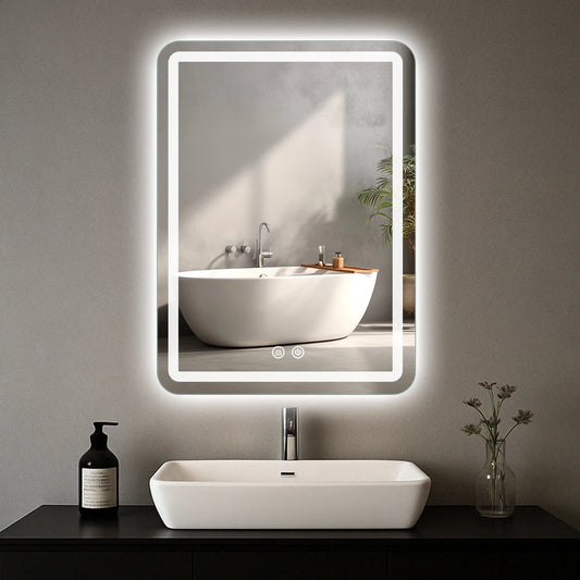 MYGIIVOVO LED Backlit Fogless Wall Mounted Vanity Mirror Demister