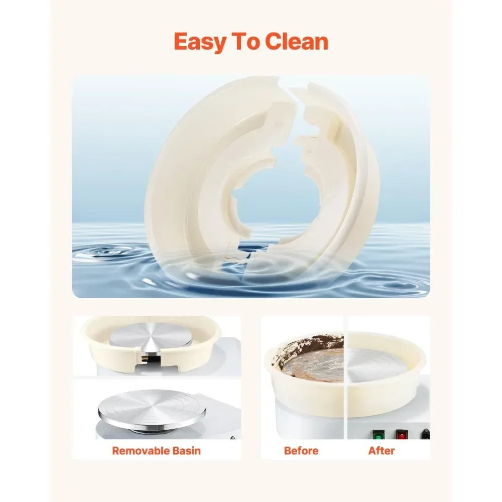 VEVOR 450W Pottery Wheel For Adults With Detachable Basin