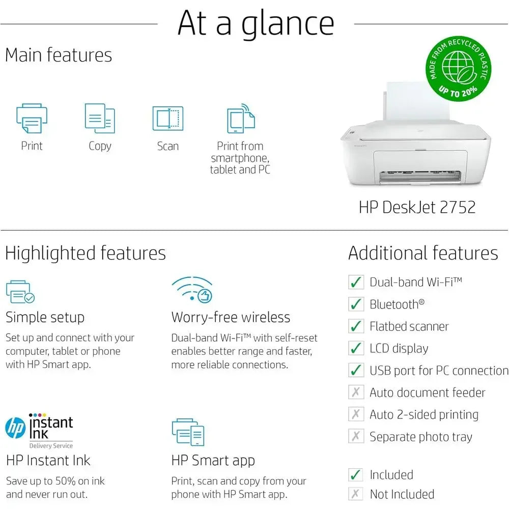Contivity Technology DeskJet 2752 All In One Printer Scanner Copy