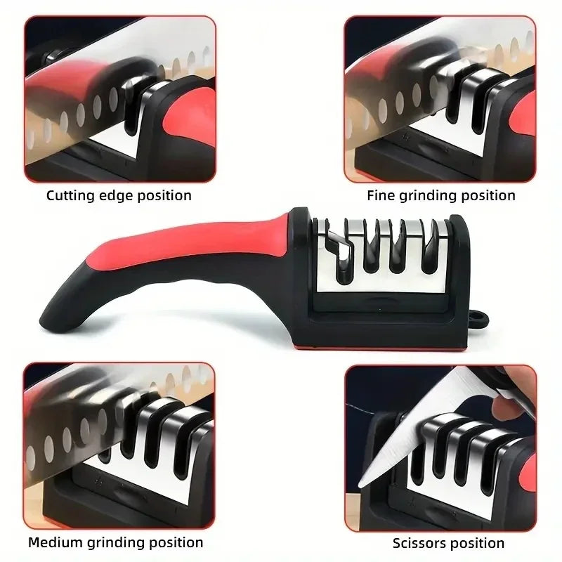 Three Segment Knife Sharpener For Kitchen Knives Stainless Steel by S And B Enterprise
