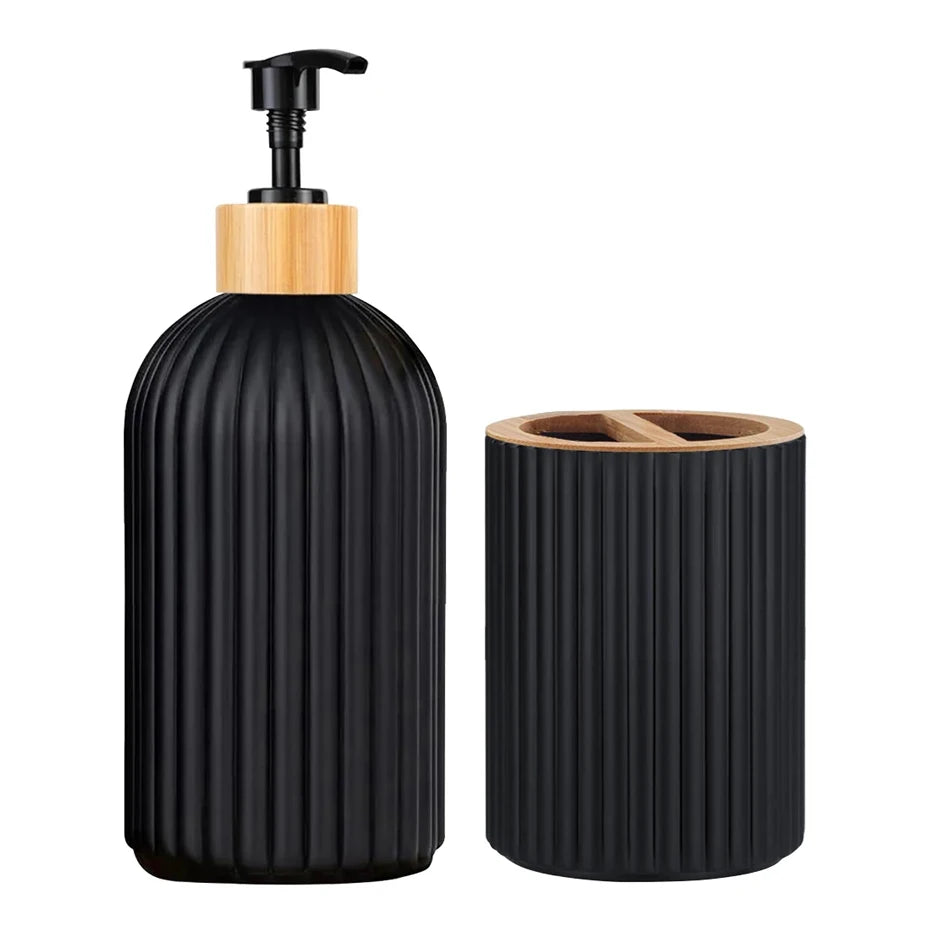 Bathroom Countertop Hand Soap Dispenser And Cotton Ball Organizer