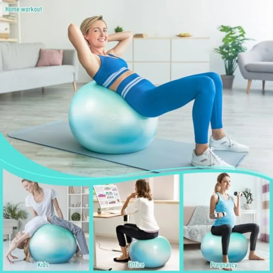 Extra Thick Exercise Ball With Pump Anti-Burst And Slip-Resistant by S And B Enterprise